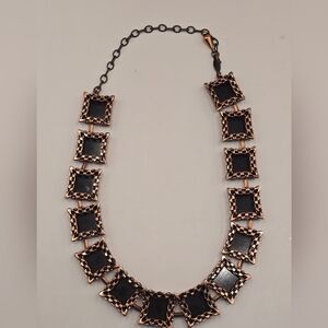 Vintage Modernist Renoir Copper Necklace Shadow Box Link Necklace